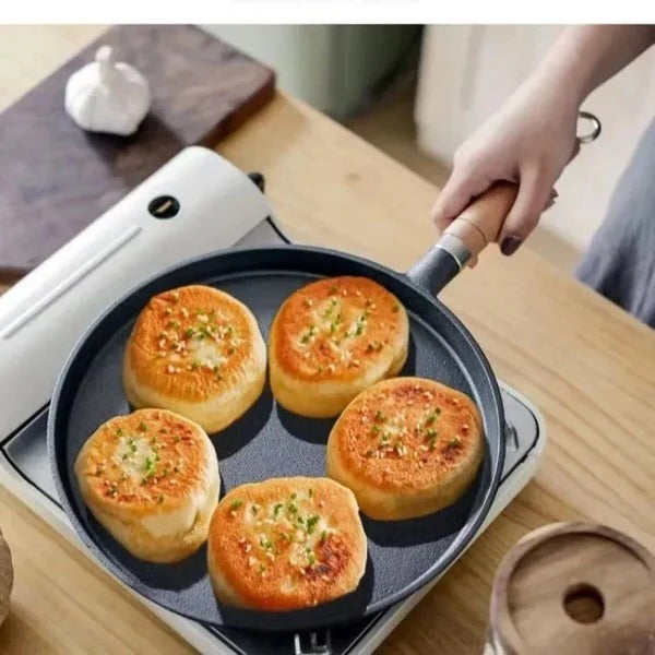 Versatile Cast Iron Griddle Pan for Perfect Pancakes - Compatible with Gas & Induction Cooktops