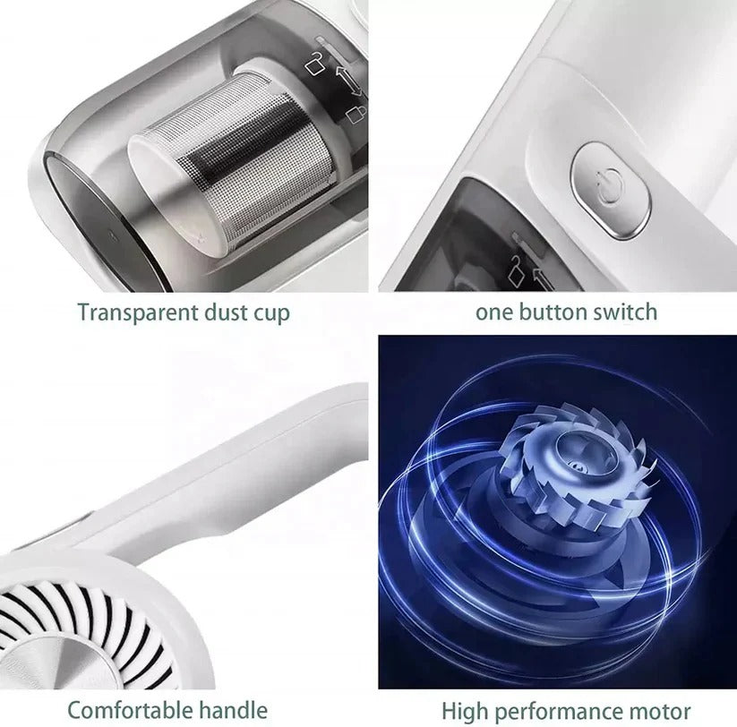 Cordless Handheld Bed Vacuum Cleaner with UV Light Sanitization – Powerful, Lightweight & Portable for All Bedding Types
