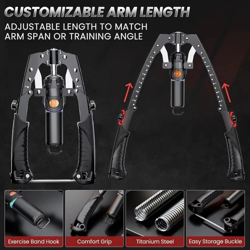 Hydraulic Resistance Arm & Chest Trainer - Home Gym Workout Equipment for Strength Training & Muscle Building