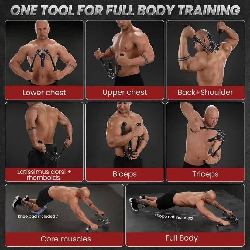Hydraulic Resistance Arm & Chest Trainer - Home Gym Workout Equipment for Strength Training & Muscle Building