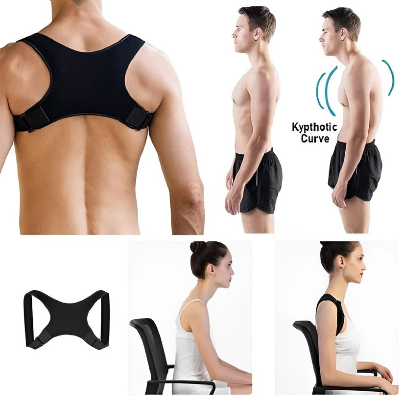 Adjustable Posture Corrector Back Brace with Shoulder Straps for Spine Support and Comfort