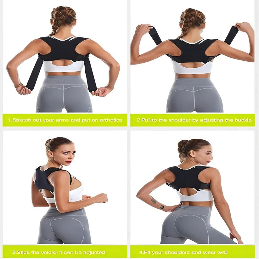 Adjustable Posture Corrector Back Brace with Shoulder Straps for Spine Support and Comfort