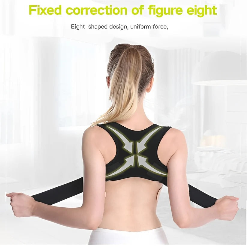 Adjustable Posture Corrector Back Brace with Shoulder Straps for Spine Support and Comfort