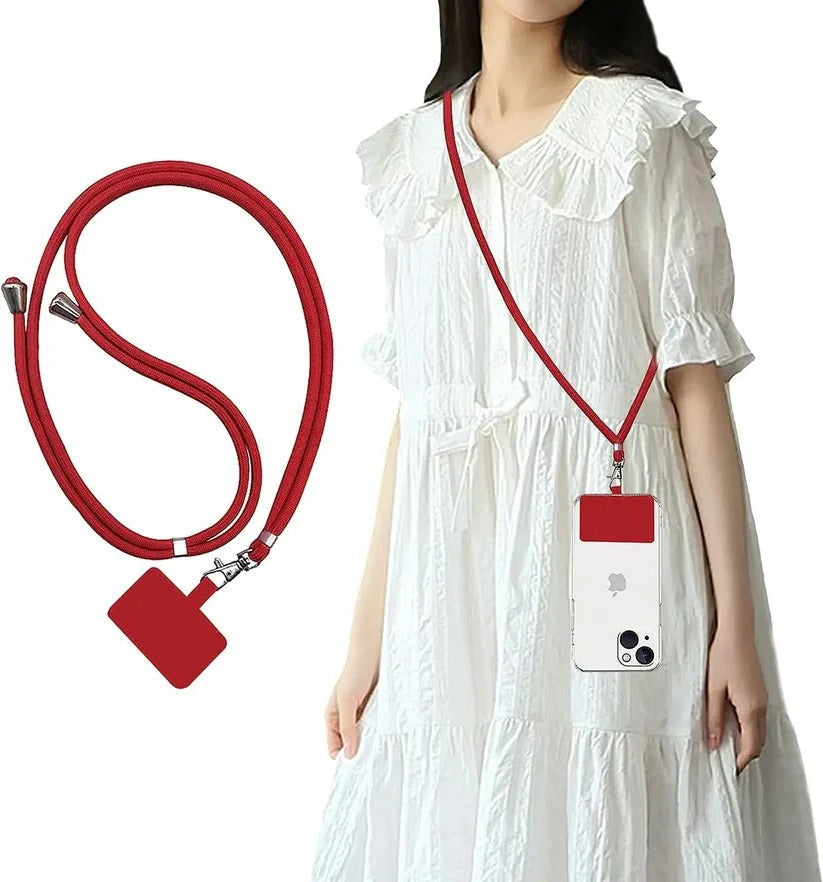 Adjustable Hands-Free Crossbody Lanyard Phone Carrier - Stylish & Convenient Strap for All Phone Sizes