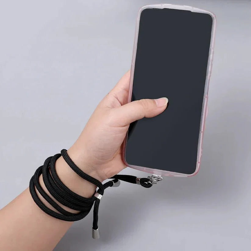 Adjustable Hands-Free Crossbody Lanyard Phone Carrier - Stylish & Convenient Strap for All Phone Sizes