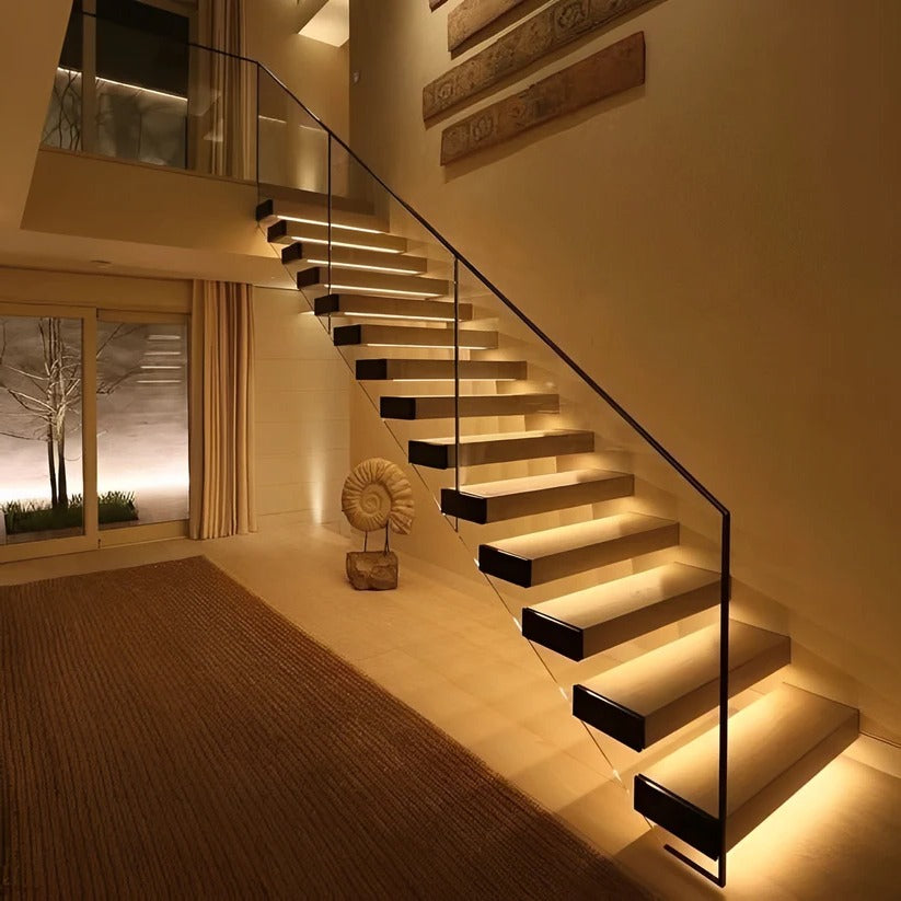 Motion-Activated Warm Glow LED Strip Lights for Indoor Ambiance - Flexible, Energy-Efficient Lighting Solution