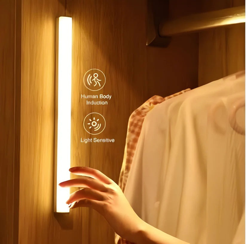 Motion-Activated Warm Glow LED Strip Lights for Indoor Ambiance - Flexible, Energy-Efficient Lighting Solution
