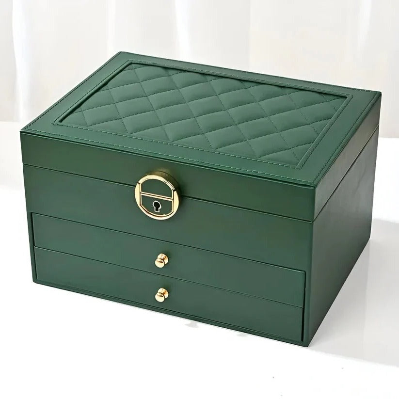 Elegant Tiered Jewelry Display Box with Multi-Compartment Storage for Organized Accessories