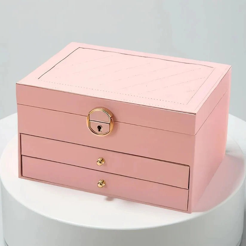 Elegant Tiered Jewelry Display Box with Multi-Compartment Storage for Organized Accessories