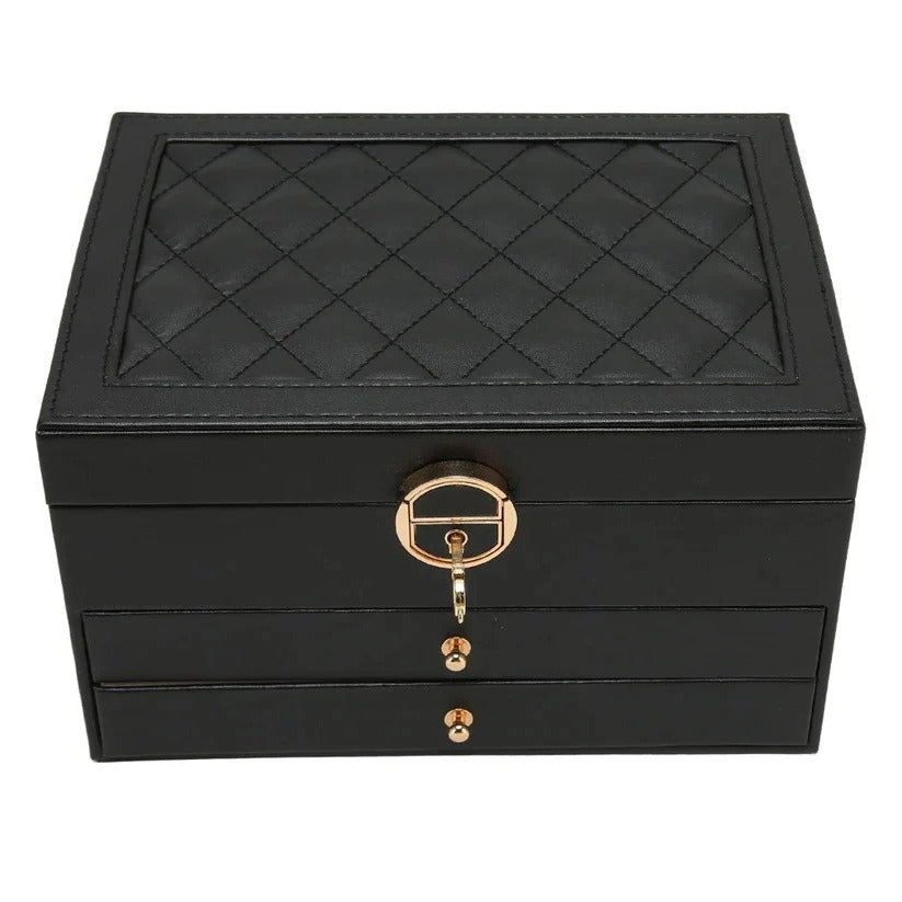Elegant Tiered Jewelry Display Box with Multi-Compartment Storage for Organized Accessories
