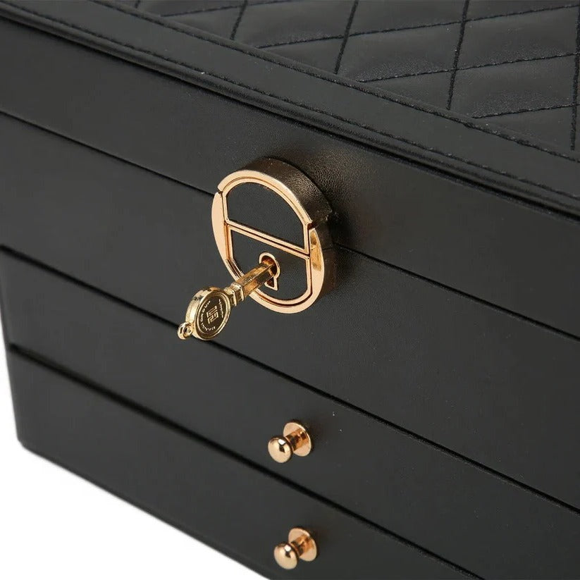 Elegant Tiered Jewelry Display Box with Multi-Compartment Storage for Organized Accessories