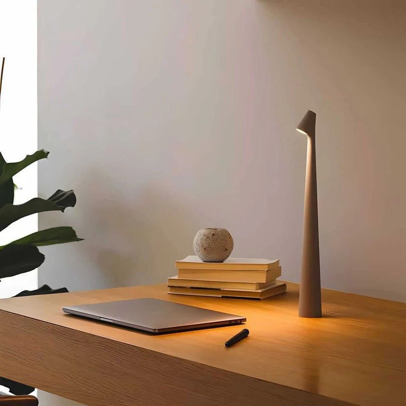 Dimmable USB Rechargeable Aluminum Desk Lamp - Portable & Stylish with Adjustable Brightness