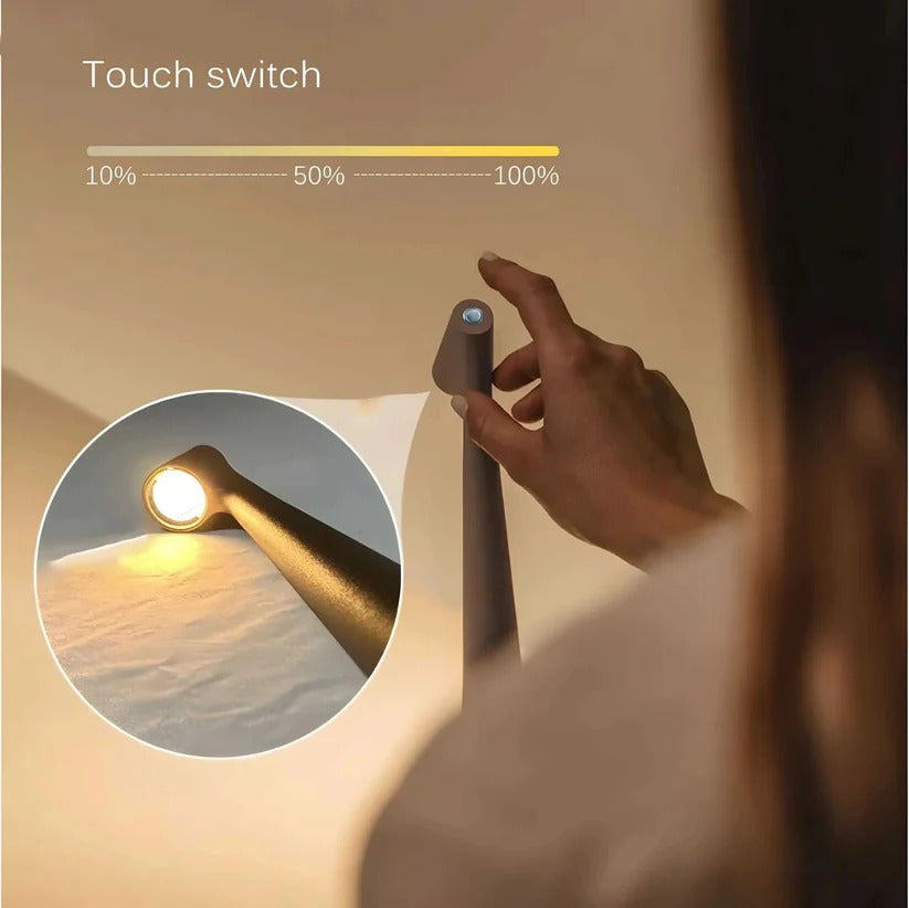 Dimmable USB Rechargeable Aluminum Desk Lamp - Portable & Stylish with Adjustable Brightness