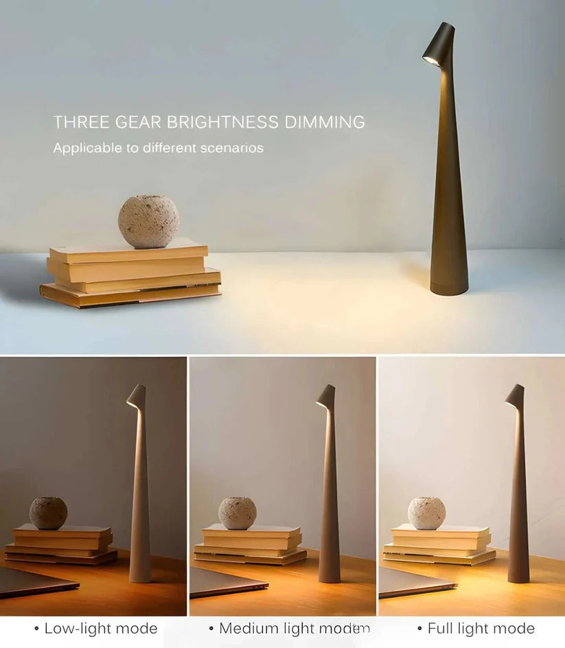 Dimmable USB Rechargeable Aluminum Desk Lamp - Portable & Stylish with Adjustable Brightness