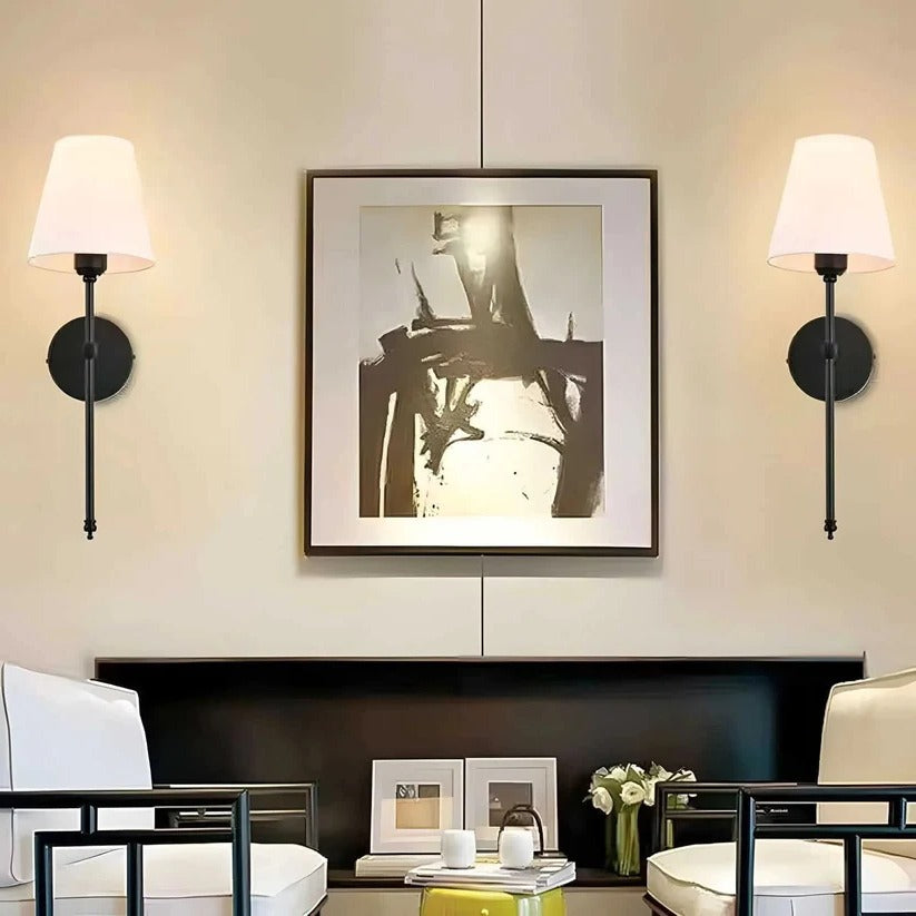Set of 2 Cordless Battery-Powered Wall Sconces - Easy Mounting Design for Effortless Home Decor