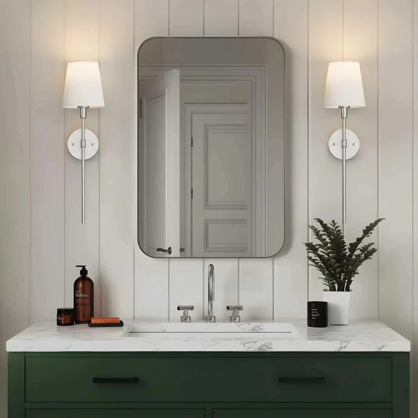Set of 2 Cordless Battery-Powered Wall Sconces - Easy Mounting Design for Effortless Home Decor