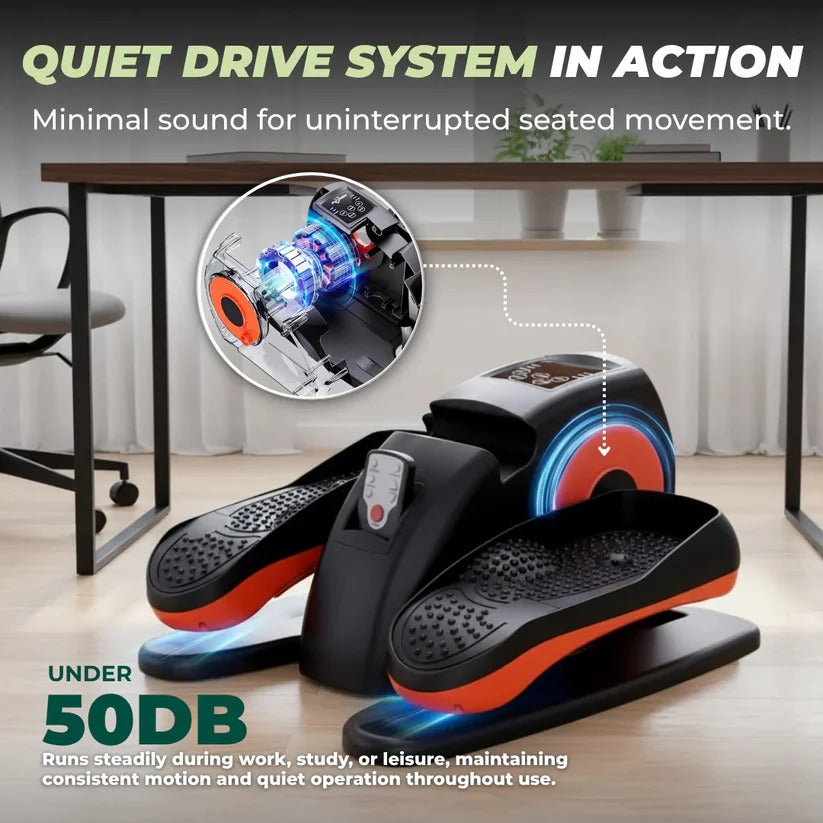 Compact Under Desk Pedal Exerciser with LCD Display & Remote Control - Portable Fitness Equipment for Home & Office Workouts