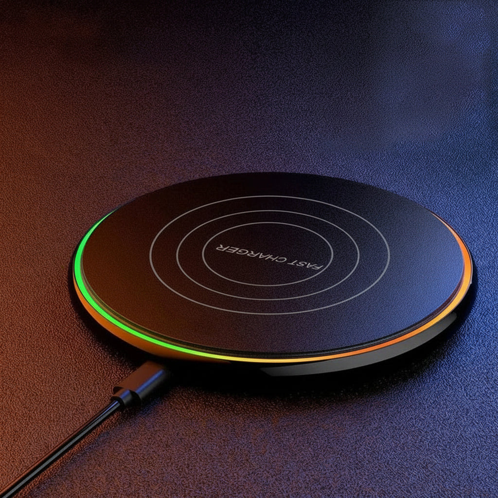 30W Fast Wireless Charging Pad - Sleek Round Design & Ultra-Slim Surface for All Qi-Enabled Devices