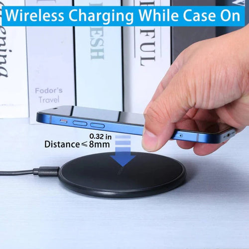 30W Fast Wireless Charging Pad - Sleek Round Design & Ultra-Slim Surface for All Qi-Enabled Devices
