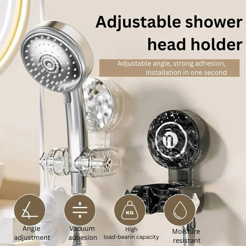 Adjustable Suction Cup Shower Head Bracket - 360° Angle Mount for Easy Positioning