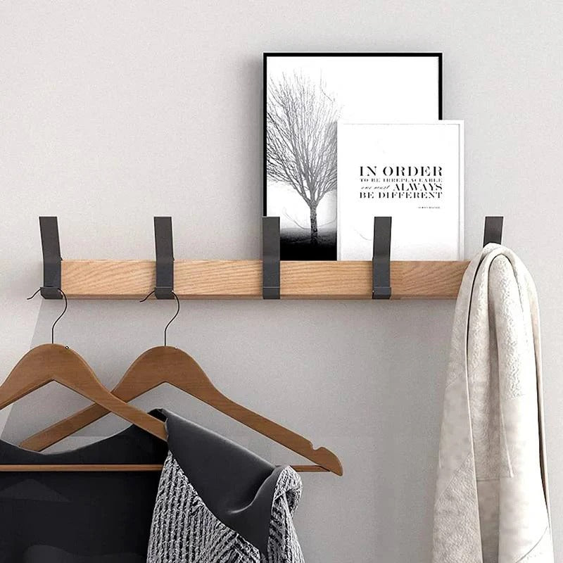 Wall Mounted Coat Rack with 5 Adjustable Double Hooks - Stylish and Space-Saving Organizer for Entryway, Hallway, or Mudroom