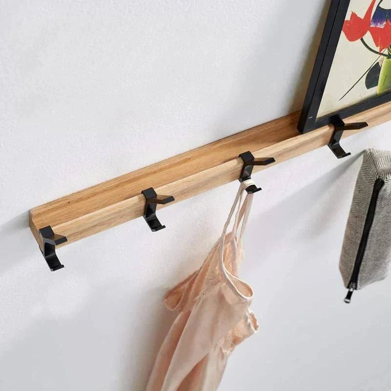 Wall Mounted Coat Rack with 5 Adjustable Double Hooks - Stylish and Space-Saving Organizer for Entryway, Hallway, or Mudroom