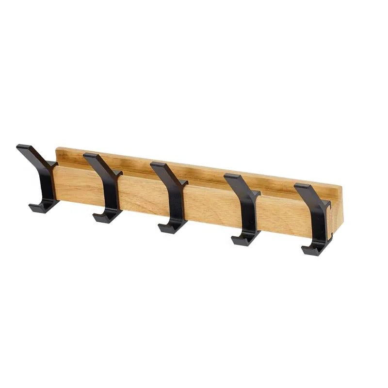 Wall Mounted Coat Rack with 5 Adjustable Double Hooks - Stylish and Space-Saving Organizer for Entryway, Hallway, or Mudroom