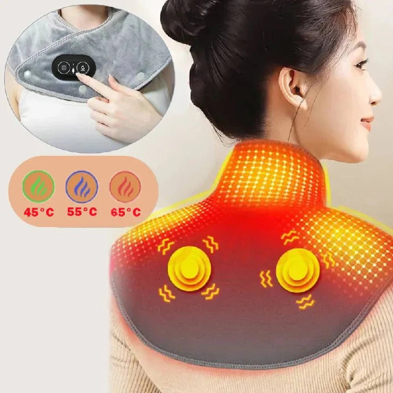 Electric Neck & Shoulder Heating Wrap - 3 Heat Settings & Auto Shut-Off Timer for Ultimate Comfort