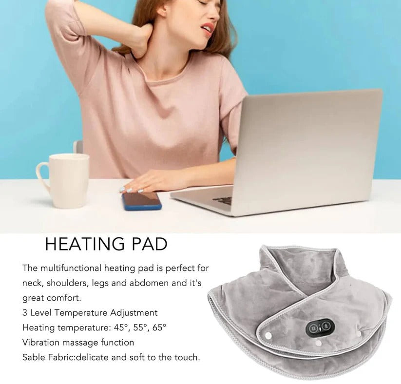Electric Neck & Shoulder Heating Wrap - 3 Heat Settings & Auto Shut-Off Timer for Ultimate Comfort