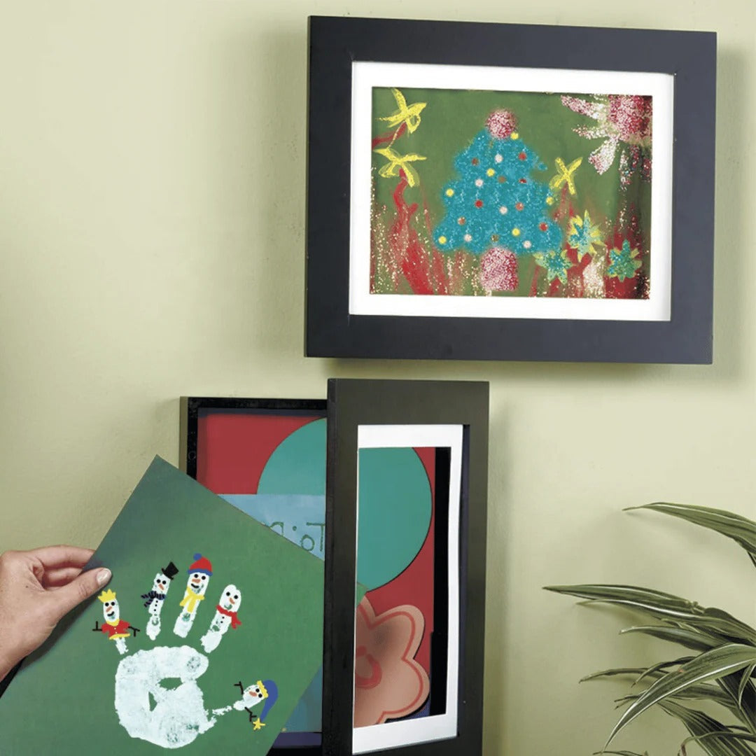 Large Capacity Rotating Art Display Frame for Kids' Artwork - Holds 150 Masterpieces | Perfect for Home or Classroom