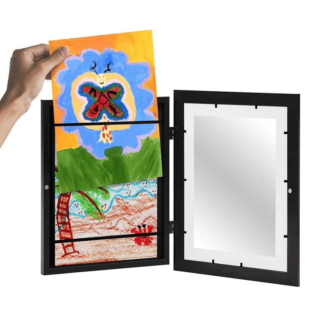 Large Capacity Rotating Art Display Frame for Kids' Artwork - Holds 150 Masterpieces | Perfect for Home or Classroom