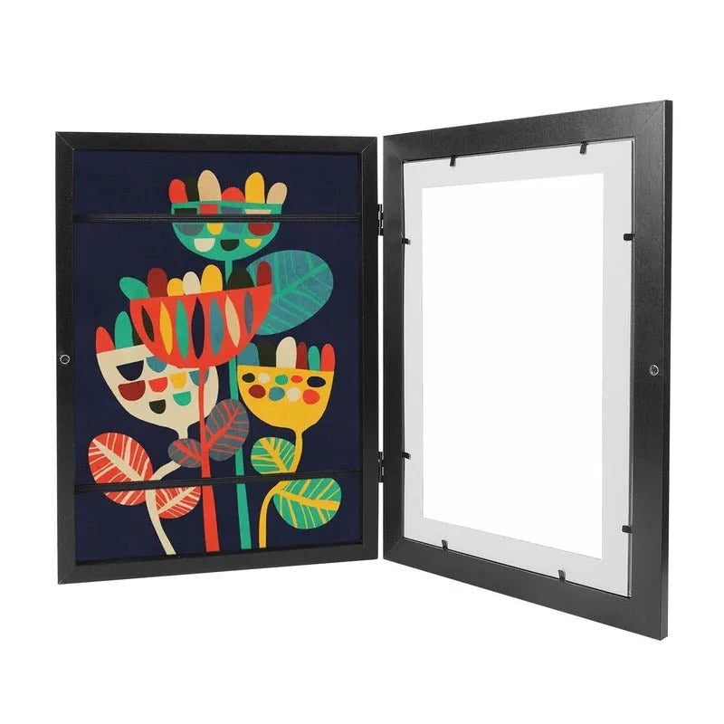 Large Capacity Rotating Art Display Frame for Kids' Artwork - Holds 150 Masterpieces | Perfect for Home or Classroom