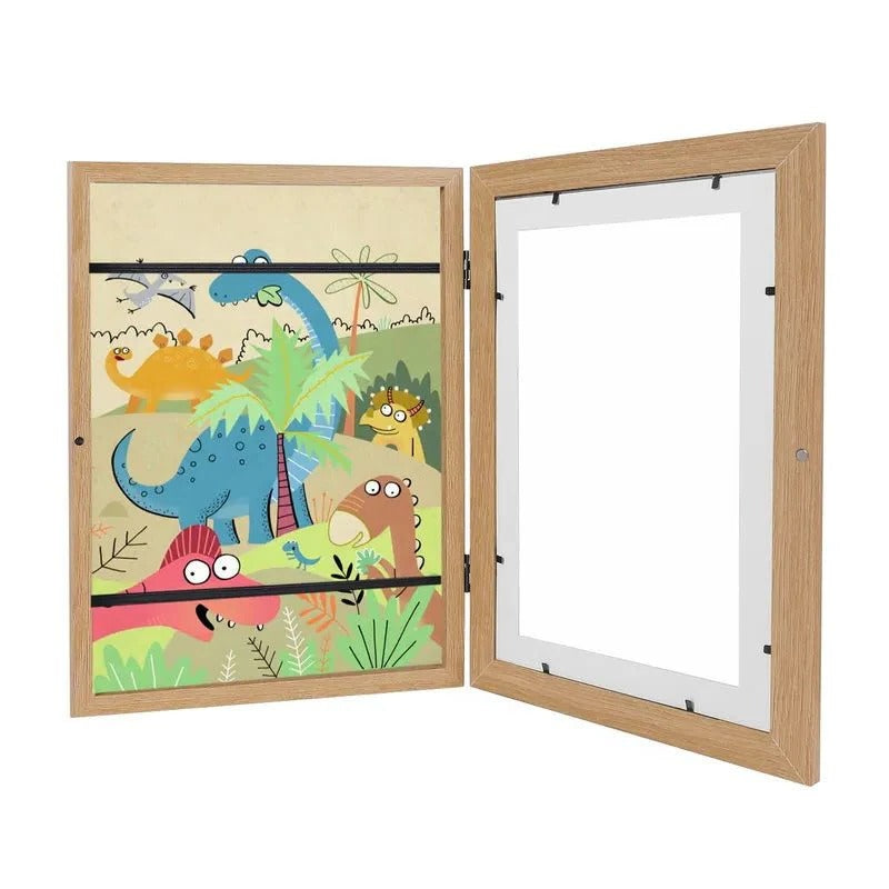 Large Capacity Rotating Art Display Frame for Kids' Artwork - Holds 150 Masterpieces | Perfect for Home or Classroom
