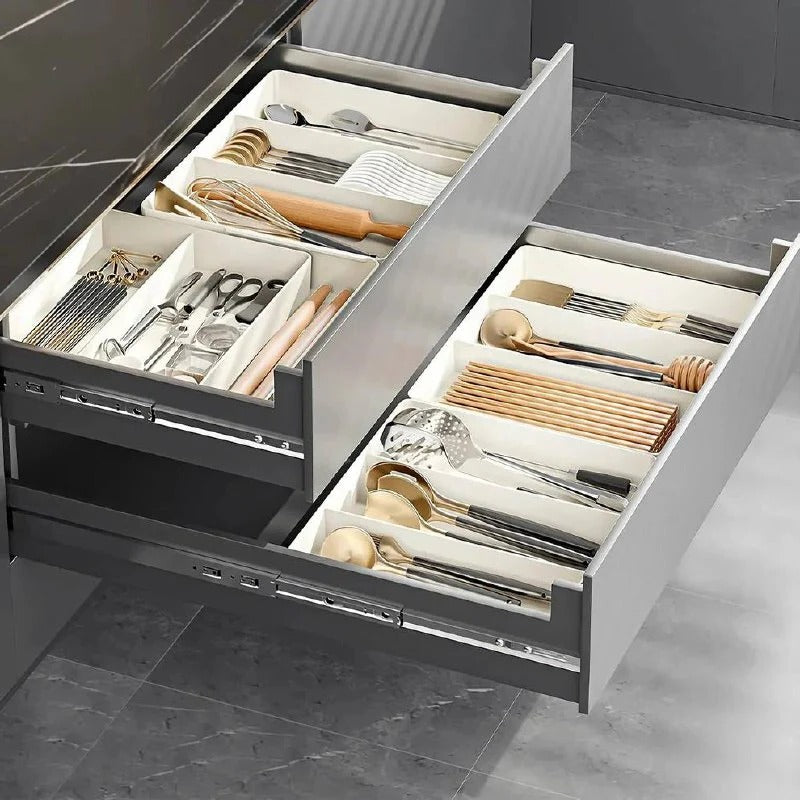 Adjustable Expandable Compartment Divider Set for Organized Drawer Storage - Perfect for Kitchen, Office & Craft Supplies