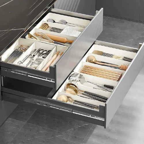 Adjustable Expandable Compartment Divider Set for Organized Drawer Storage - Perfect for Kitchen, Office & Craft Supplies