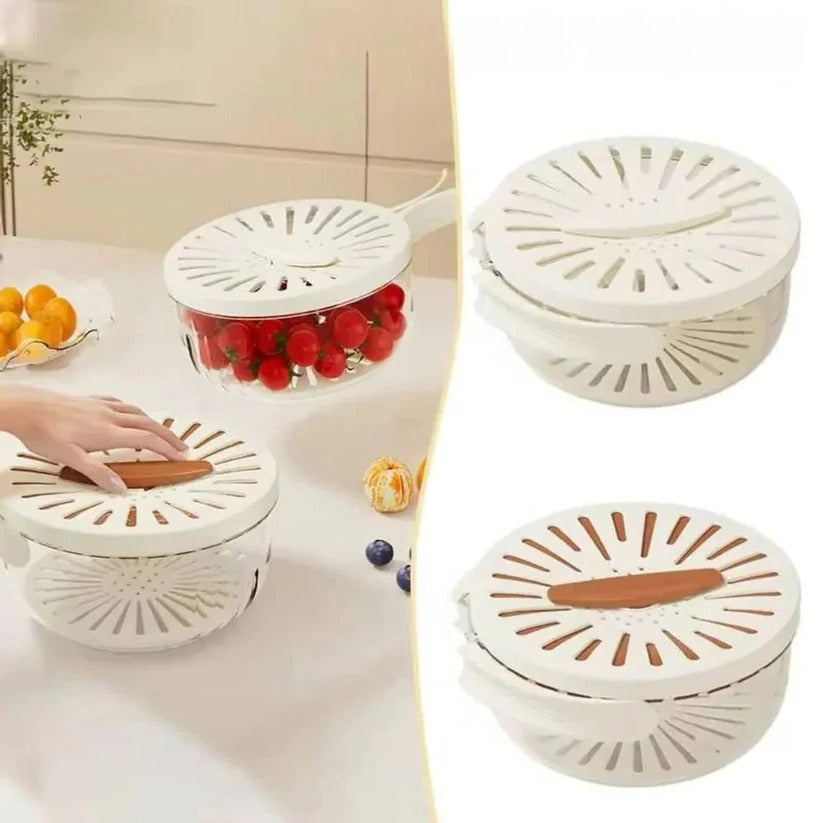 Versatile Dual Function Colander and Mixing Bowl Set with Removable Strainer Basket - Perfect for Cooking and Food Prep