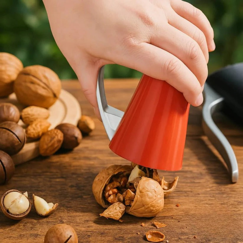 Ergonomic Stainless Steel Nut Cracker Tool with Comfortable Grip Handle – Durable and Easy to Use for All Nut Types