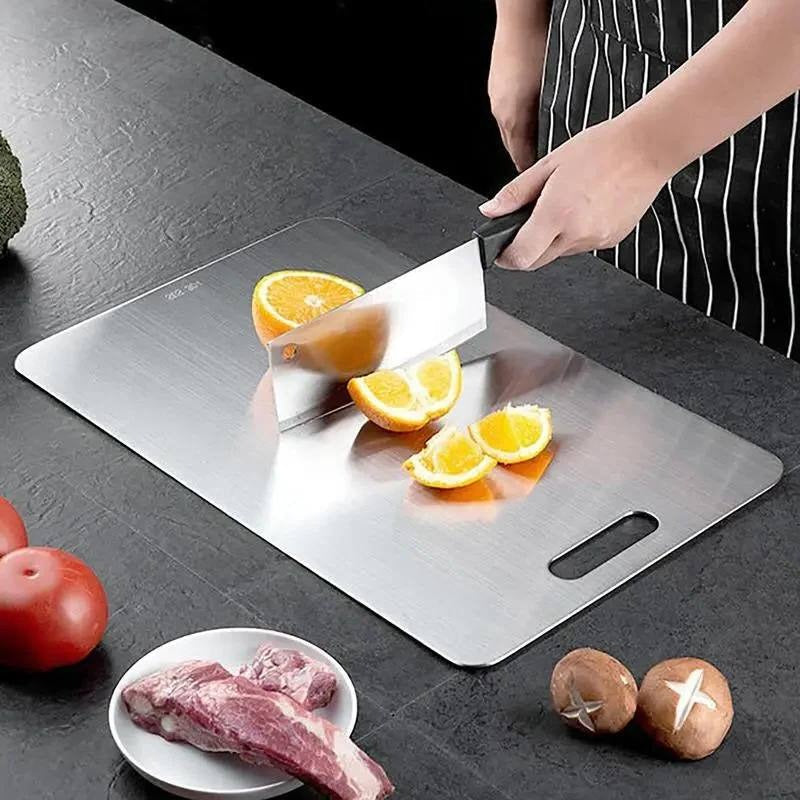 Premium Titanium Coated Cutting Board - Non-Slip Base & Juice Groove for Effortless Food Prep