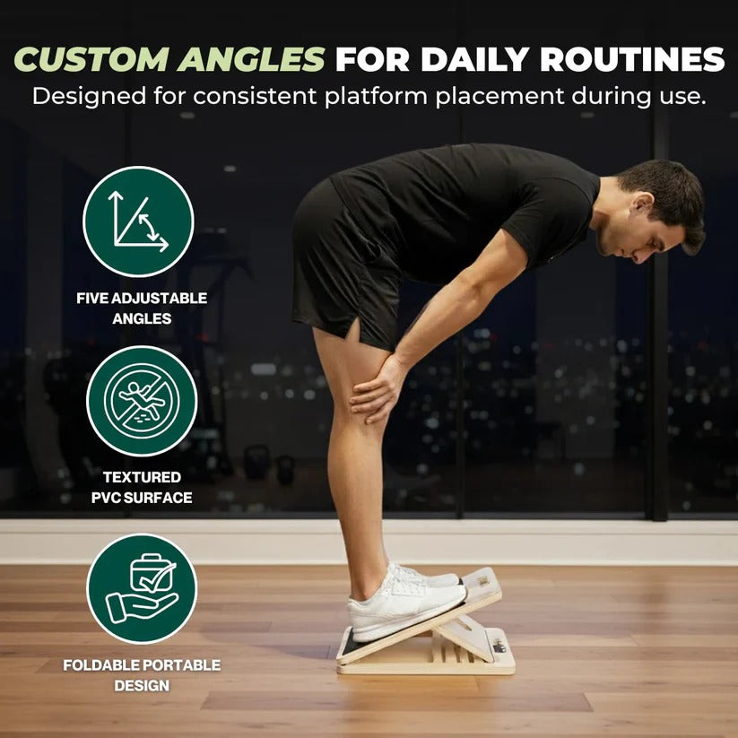 Adjustable Wooden Slant Board - 5 Angle Stretching Platform for Enhanced Flexibility and Comfort