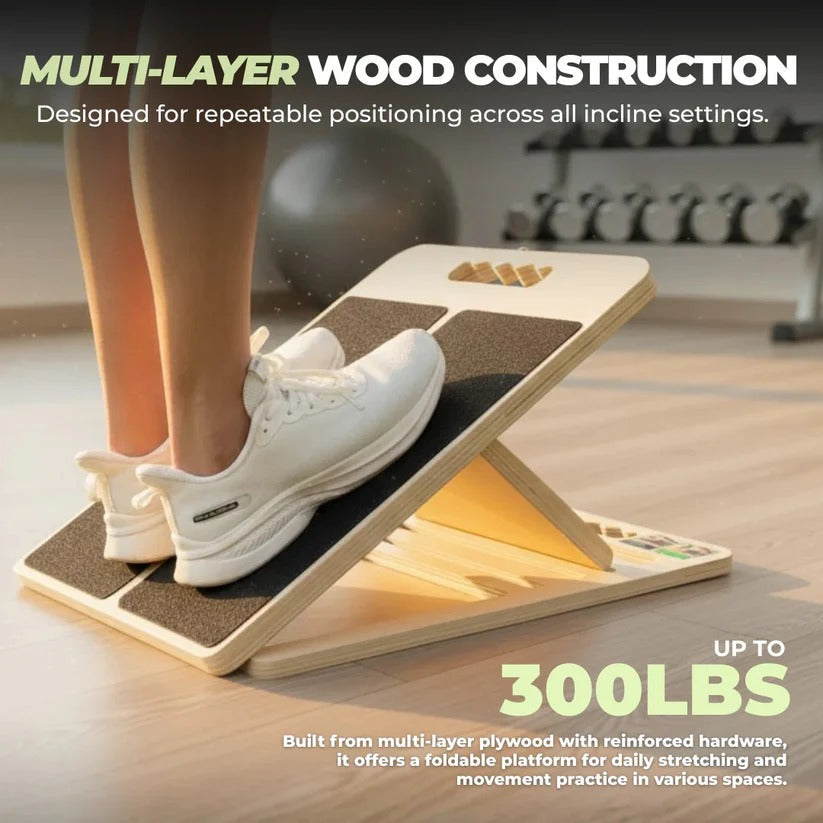 Adjustable Wooden Slant Board - 5 Angle Stretching Platform for Enhanced Flexibility and Comfort