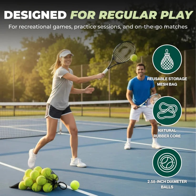 20-Pack Training Tennis Balls with Felt Surface & Mesh Carry Bag - Perfect for Practice & Drills