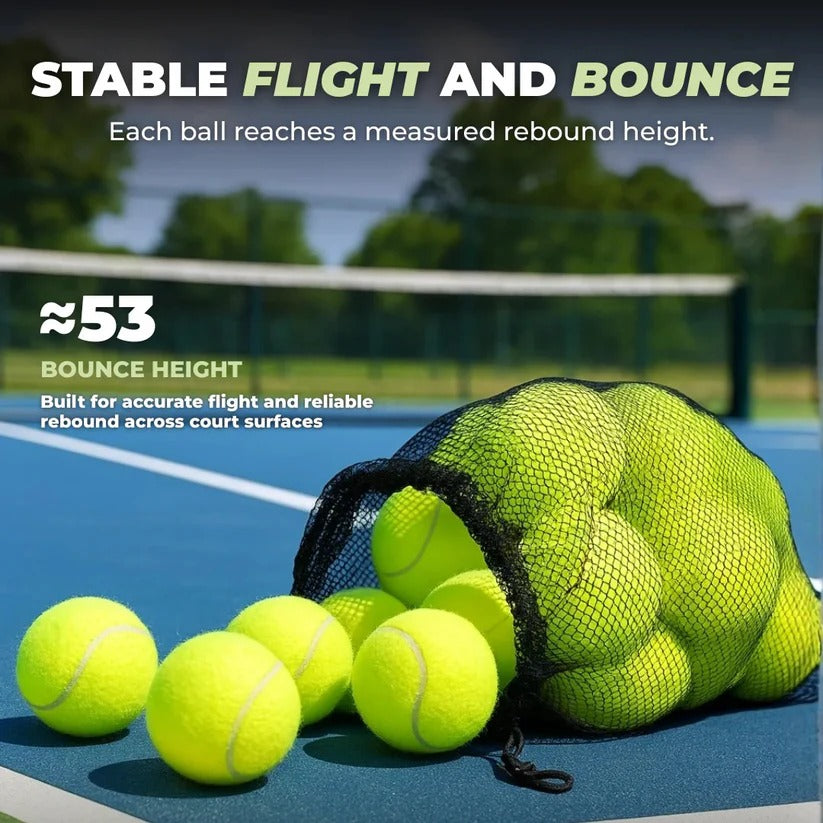 20-Pack Training Tennis Balls with Felt Surface & Mesh Carry Bag - Perfect for Practice & Drills