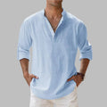 Men's Lightweight Breathable Linen Short Sleeve Button-Down Shirt - Perfect for Summer & Warm Weather Wear