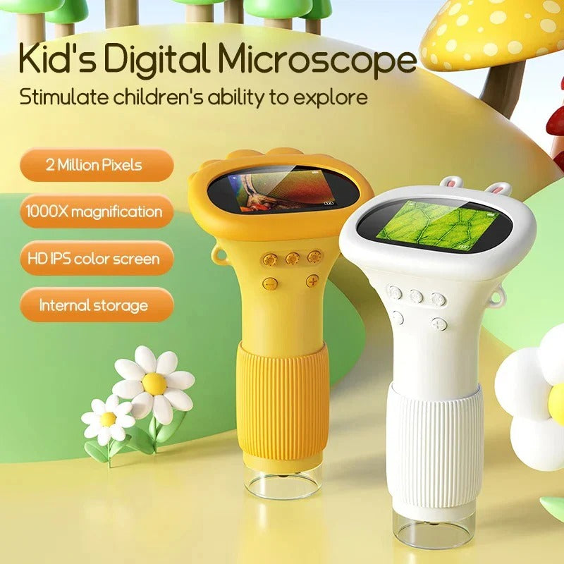 Portable 1000X Handheld Microscope for Kids - Ideal for Nature Exploration & STEM Learning