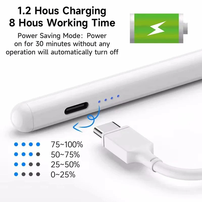 Magnetic Snap Capacitive Stylus for Effortless Tablet Writing & Drawing
