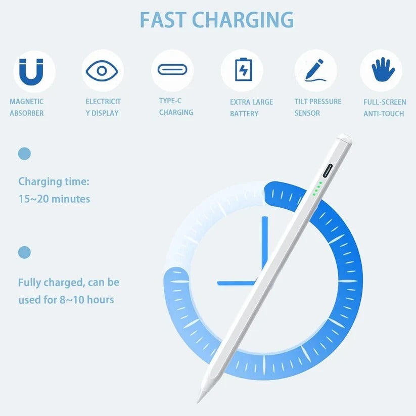 Magnetic Snap Capacitive Stylus for Effortless Tablet Writing & Drawing