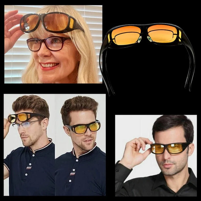 Polarized Yellow Tinted Wraparound Anti-Glare Night Driving Glasses - Ultimate Vision Clarity & Comfort