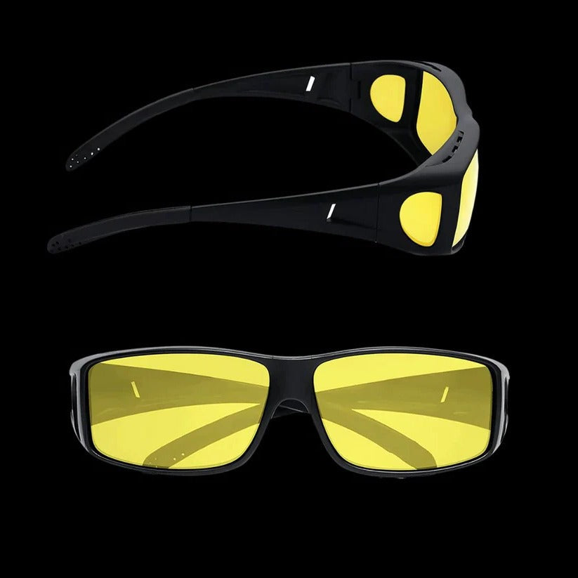 Polarized Yellow Tinted Wraparound Anti-Glare Night Driving Glasses - Ultimate Vision Clarity & Comfort