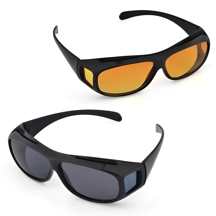 Polarized Yellow Tinted Wraparound Anti-Glare Night Driving Glasses - Ultimate Vision Clarity & Comfort