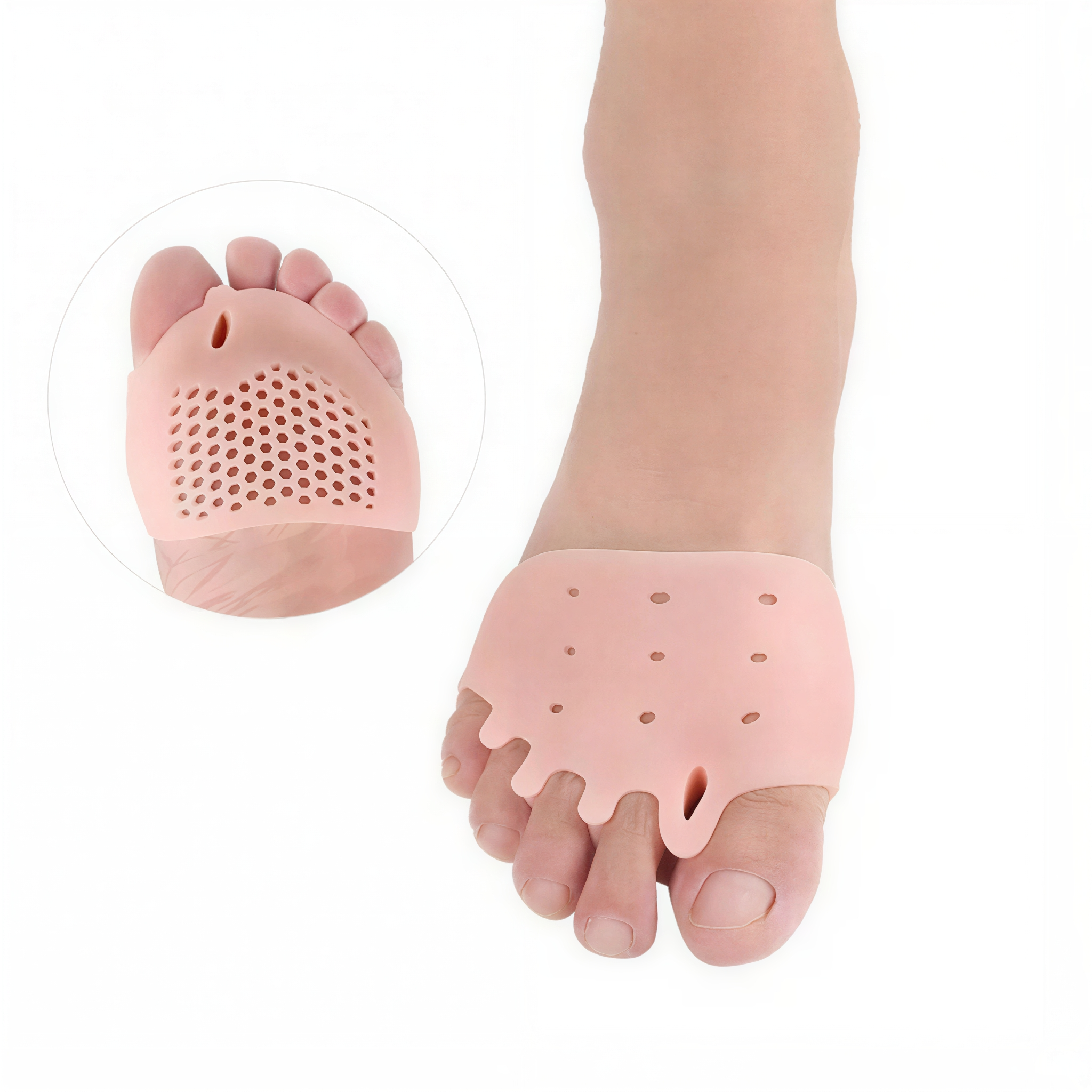 Forefoot Gel Pad with Individual Toe Separator Slots for Enhanced Comfort and Pain Relief